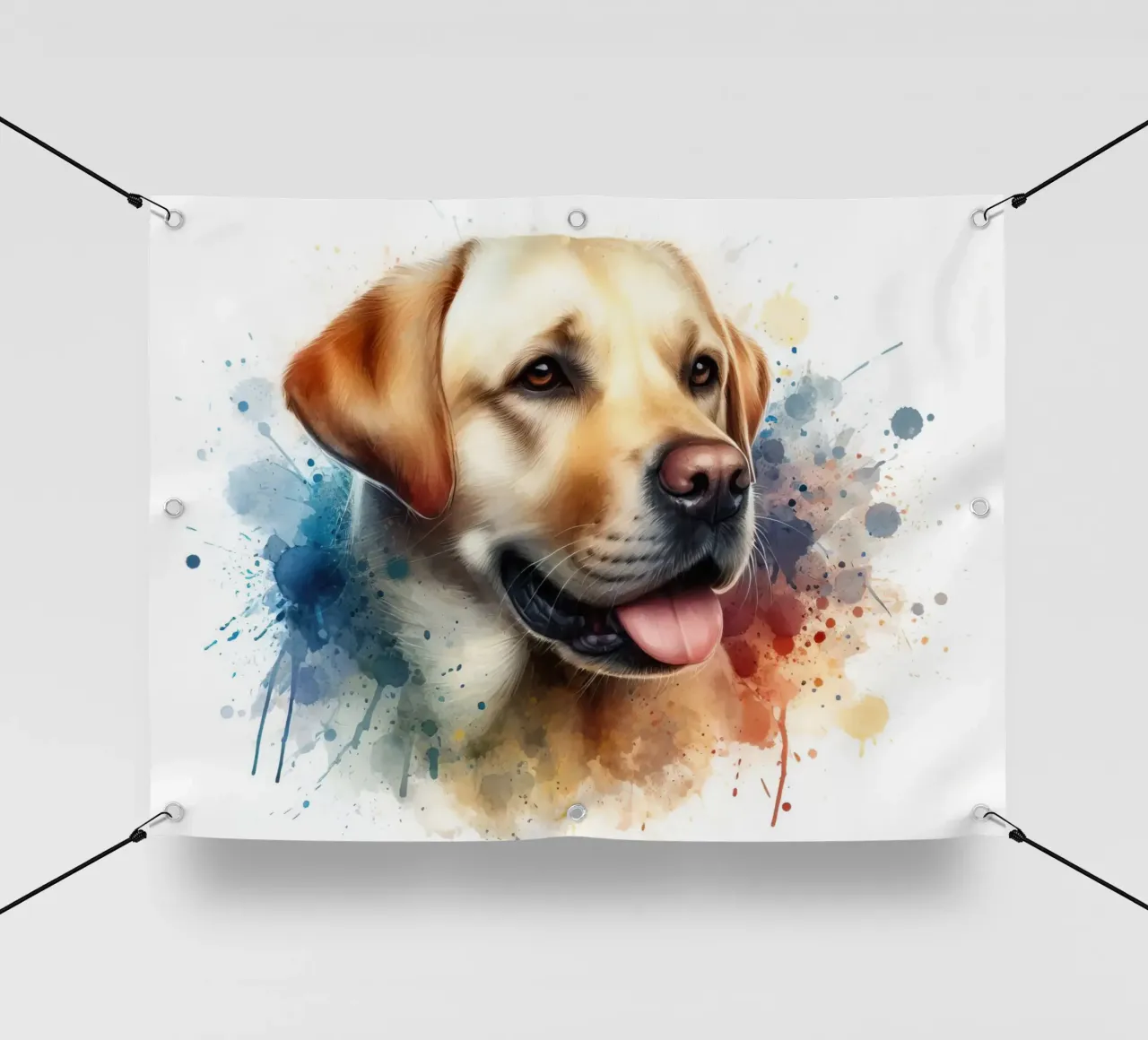 Ritratto ad acquerello di un Labrador dorato telo in pvc da 🥝 KIWI STORE