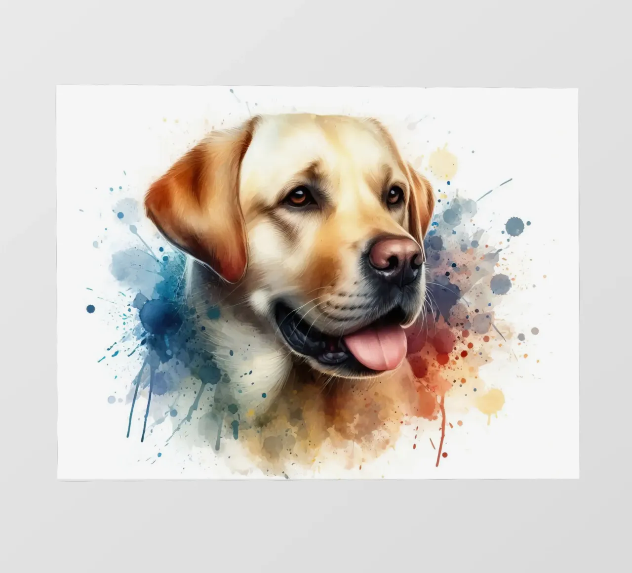 Ritratto ad acquerello di un Labrador dorato telo in pvc da 🥝 KIWI STORE