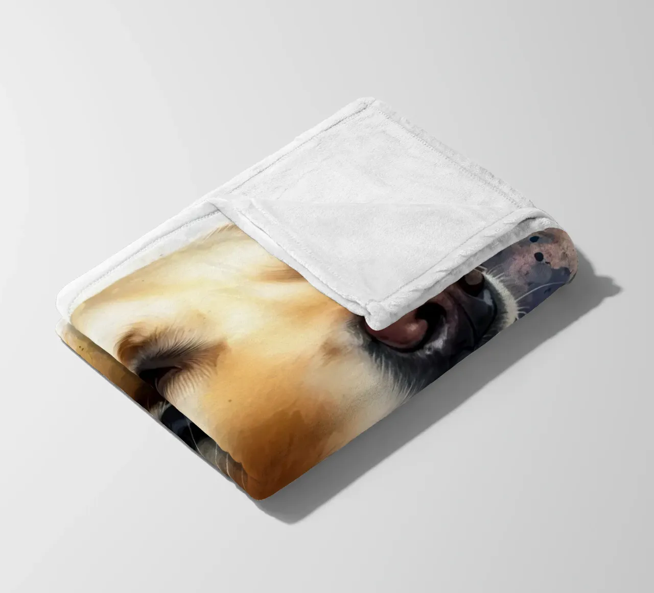 Ritratto ad acquerello di un Labrador dorato coperta in pile da 🥝 KIWI STORE