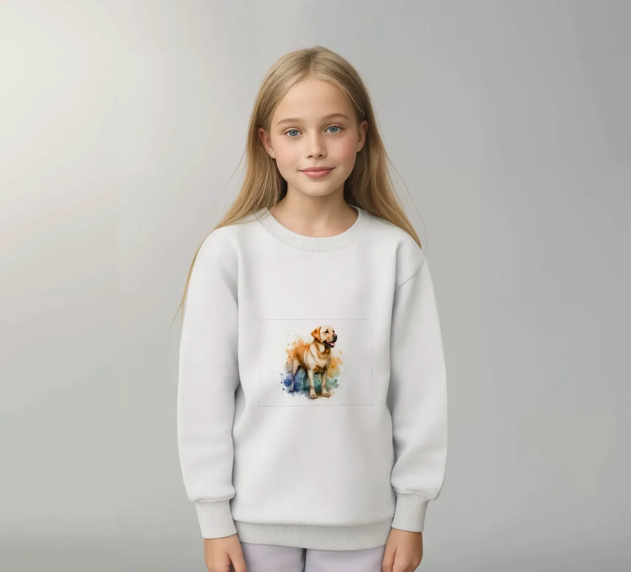 Ritratto ad acquerello di un Labrador dorato felpa bambino da 🥝 KIWI STORE