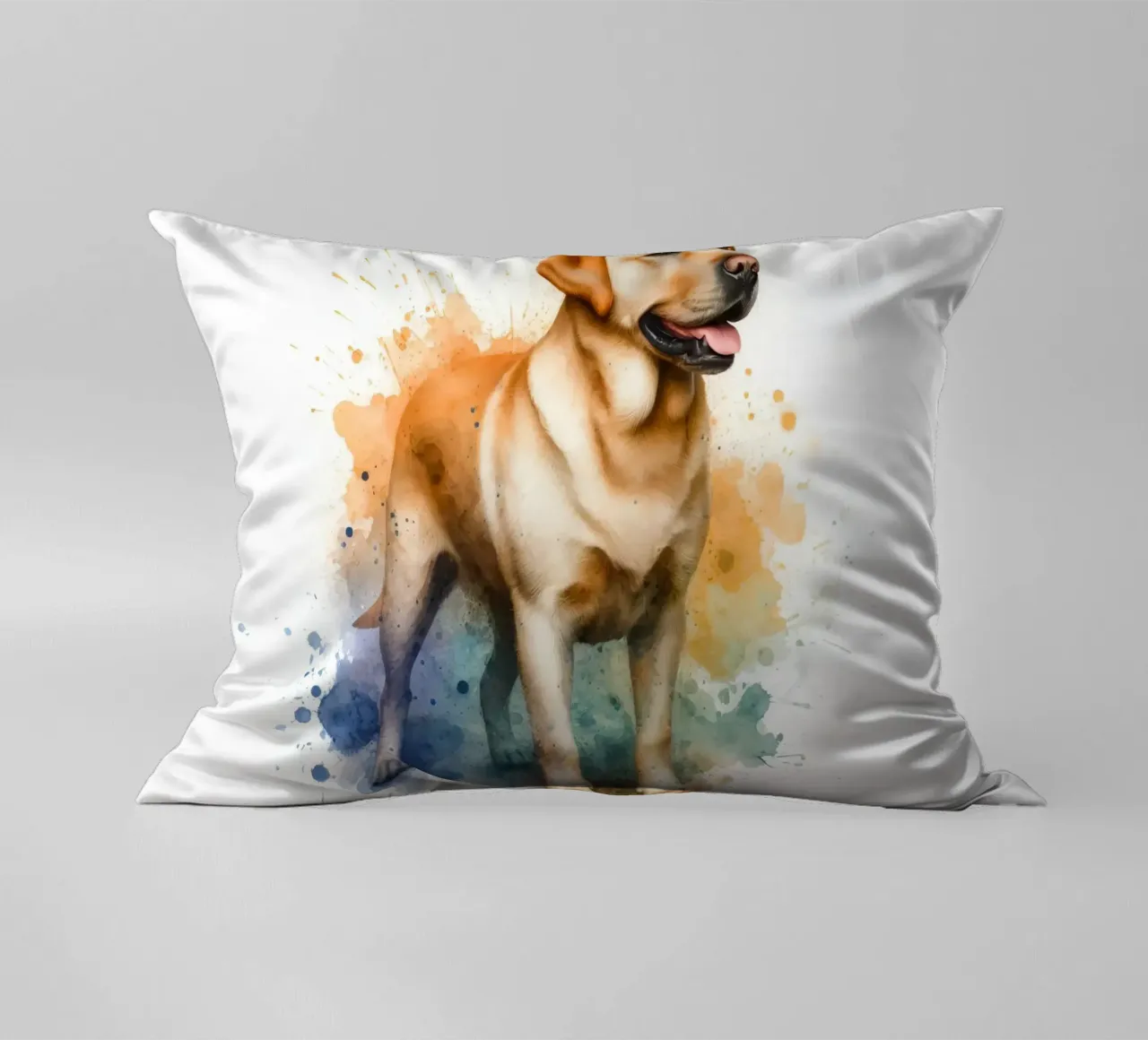 Ritratto ad acquerello di un Labrador dorato cuscino da 🥝 KIWI STORE