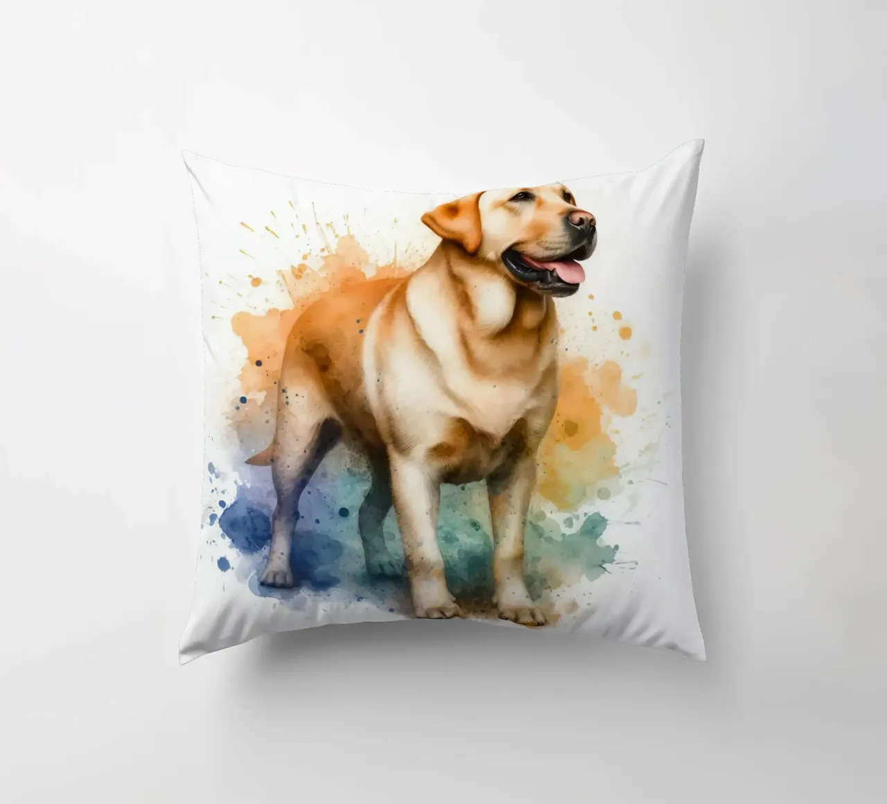 Ritratto ad acquerello di un Labrador dorato cuscino da 🥝 KIWI STORE
