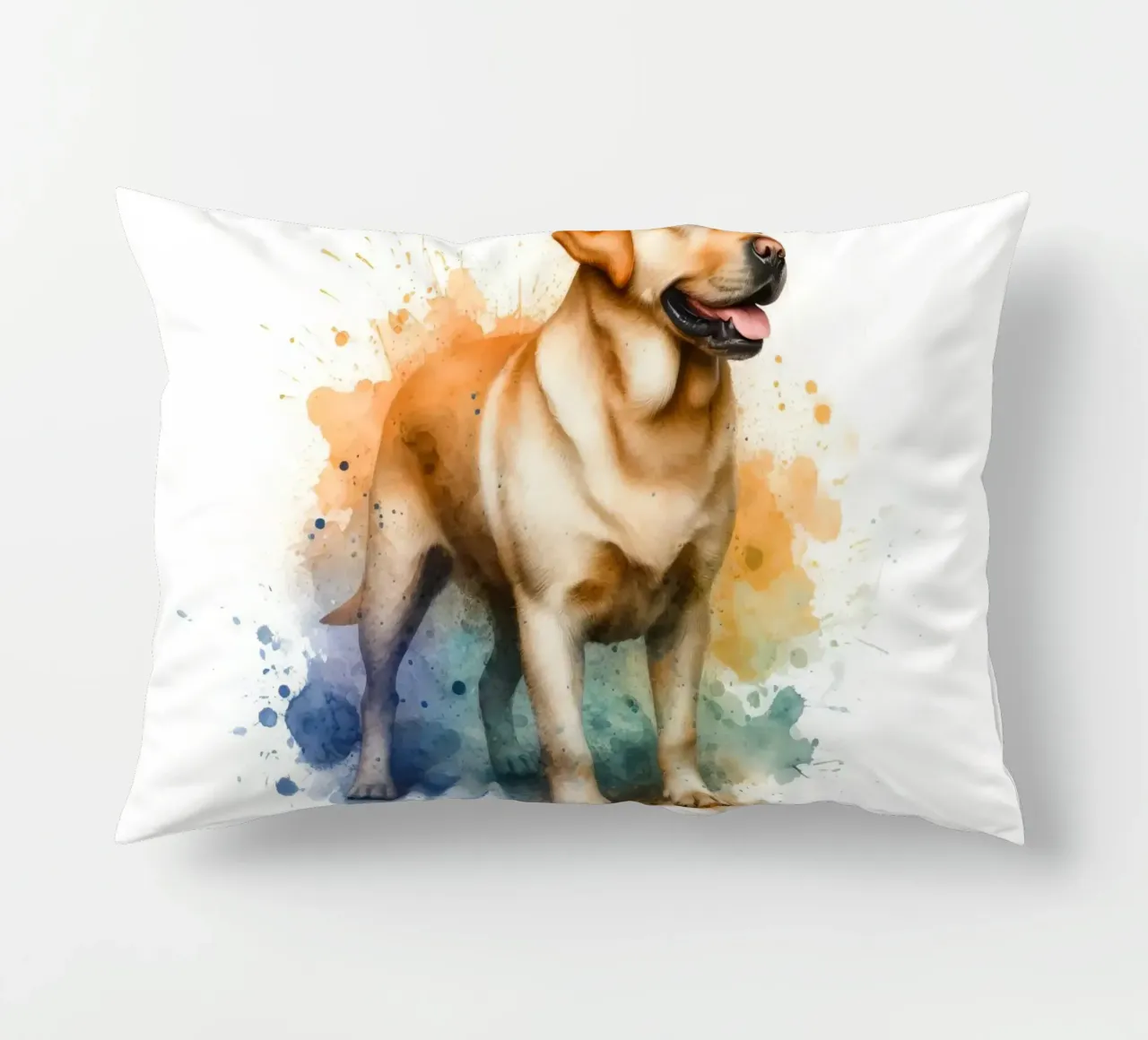 Ritratto ad acquerello di un Labrador dorato cuscino da 🥝 KIWI STORE