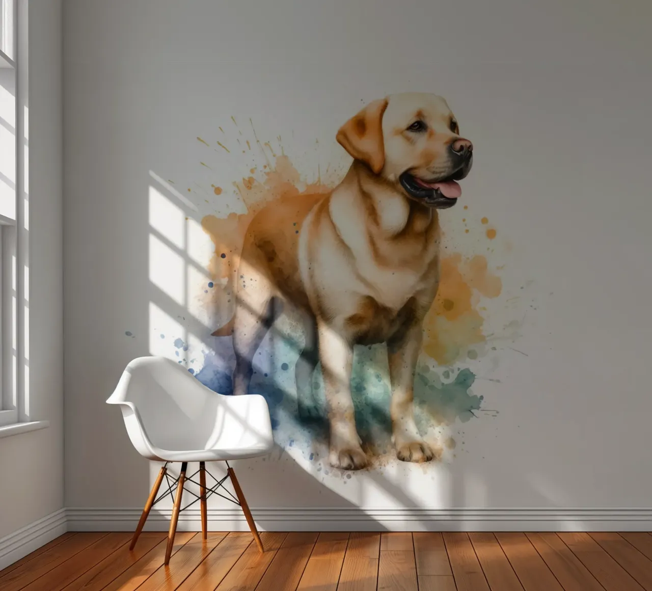 Watercolor Portrait of a Golden Labrador photo wallpaper by 🥝 KIWI STORE
