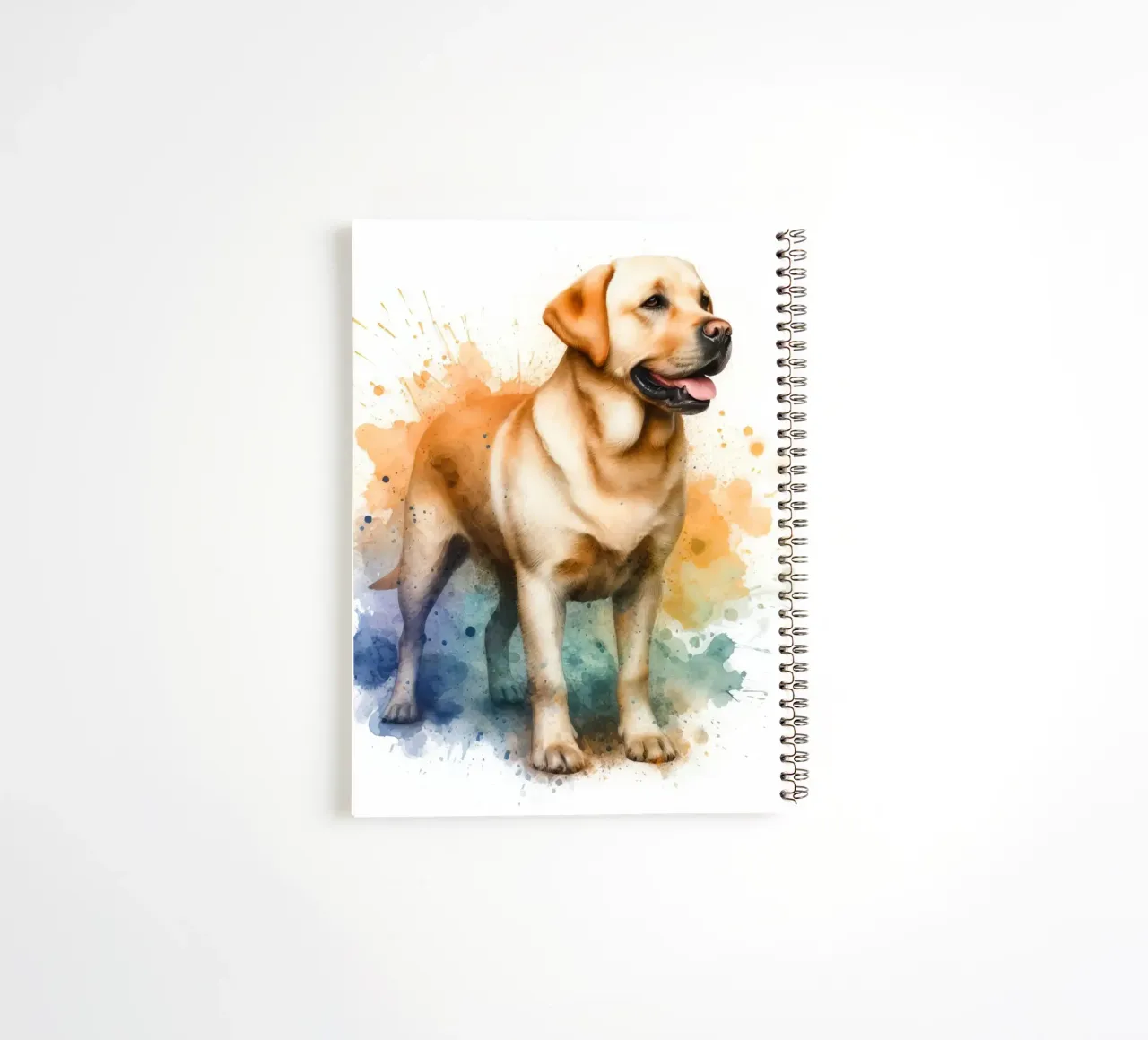 Aquarell-Porträt eines Golden Labradors Ringbuch von 🥝 KIWI STORE