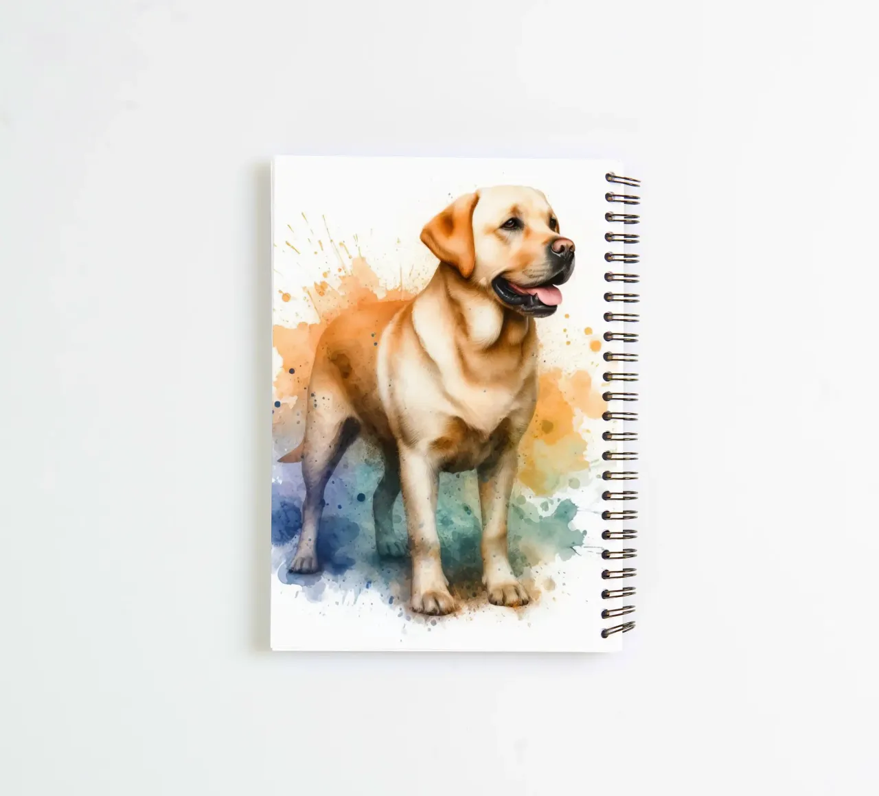 Aquarell-Porträt eines Golden Labradors Ringbuch von 🥝 KIWI STORE