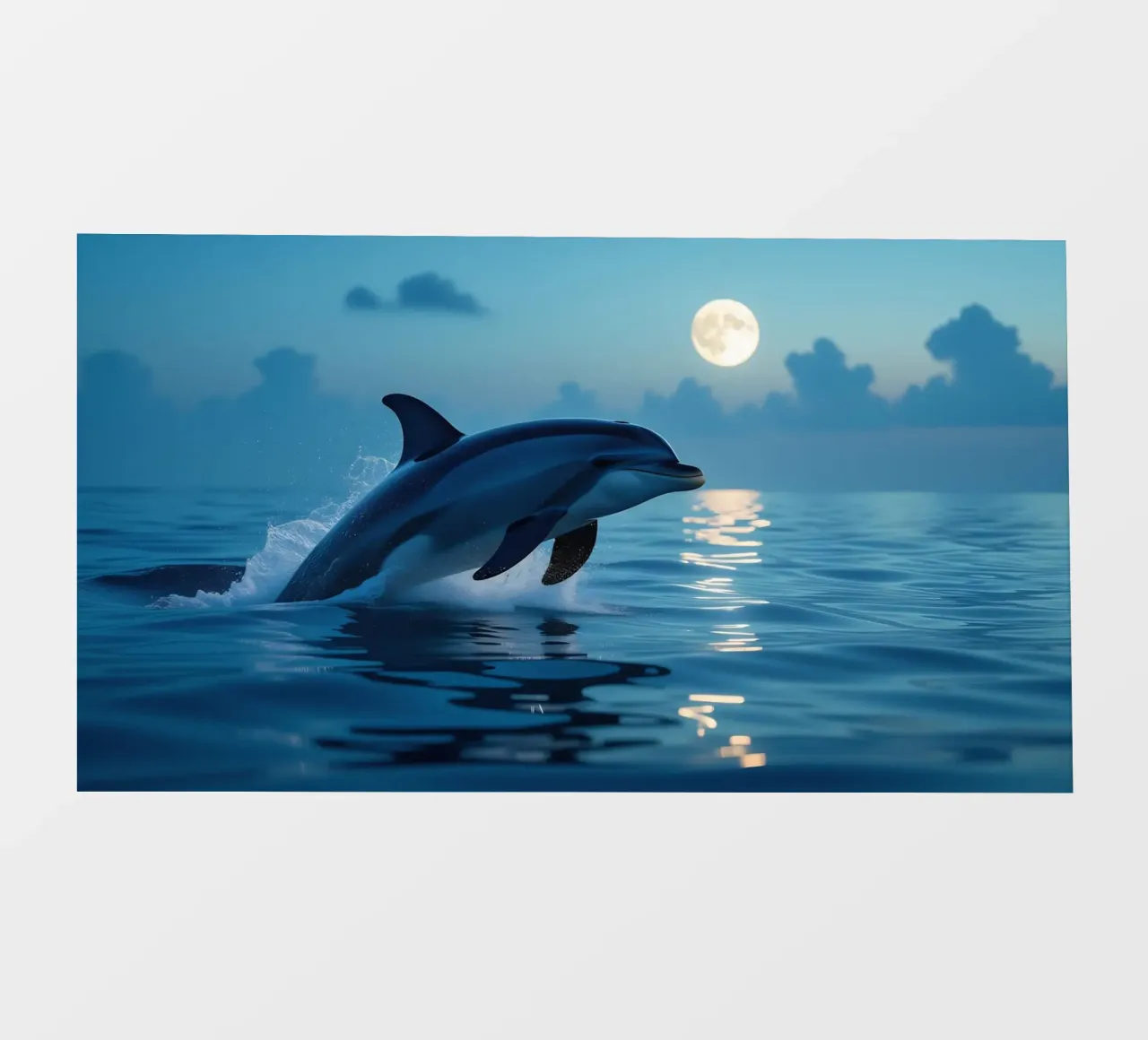 Delfinsprung in der Abenddämmerung Backlit Folie von Wild Beauty