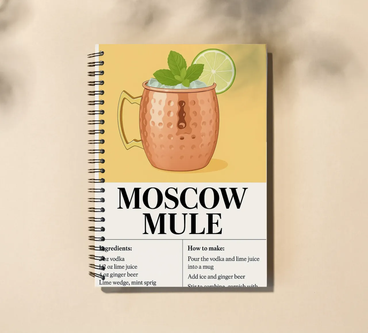 How to make Moscow Mule cuaderno de espiral de KevKon