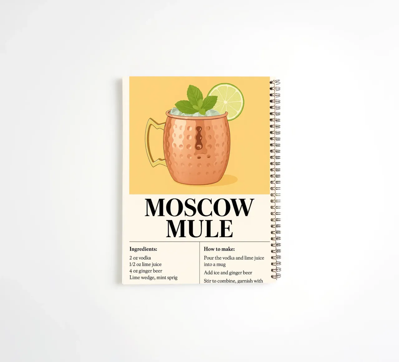 How to make Moscow Mule cuaderno de espiral de KevKon