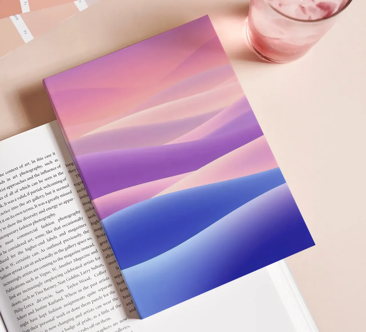 Abstract hills in pastel, landscape notebook by RB-Digital-Paintings
