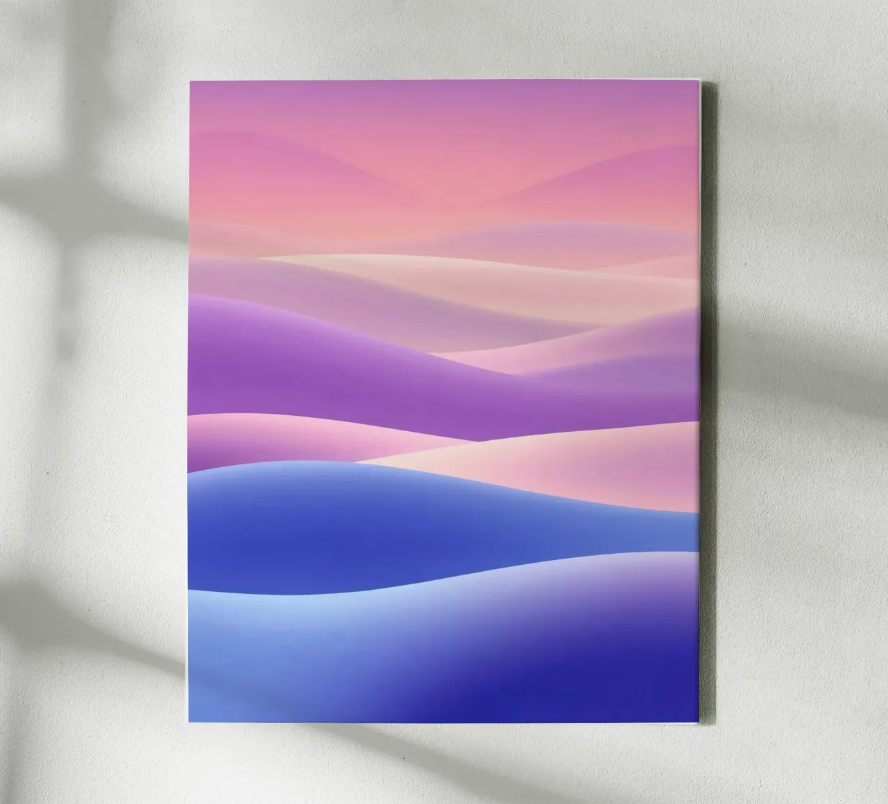 Abstracte heuvels in pastel, landschap canvas met Baklijst van RB-Digital-Paintings