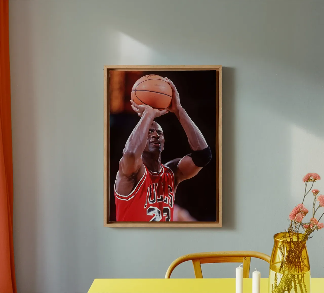 Bulls 23 Three Points canvas with Floater frame by FAKE ARTWORK STORE