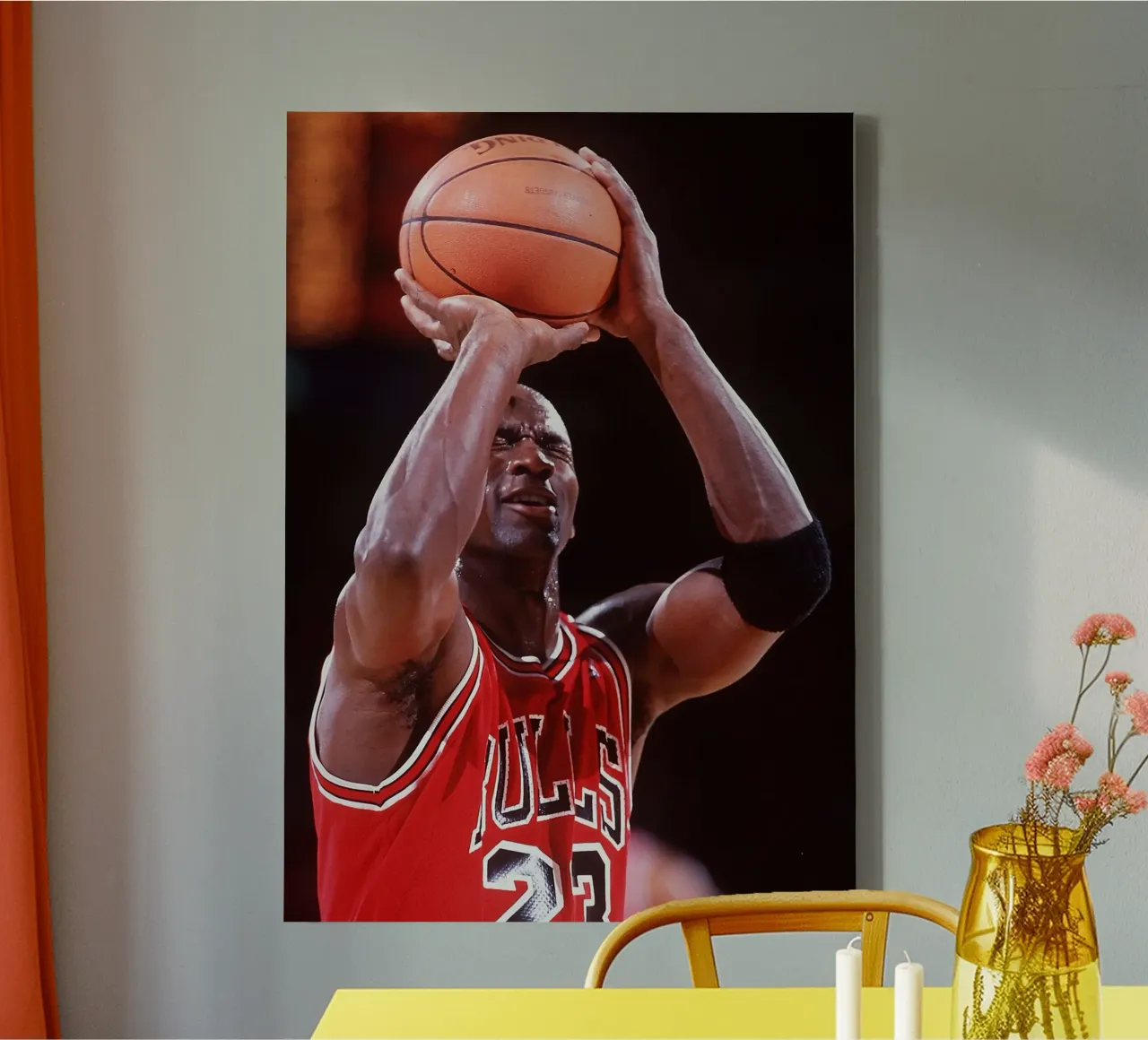 Bulls 23 Three Points canvas with Floater frame by FAKE ARTWORK STORE