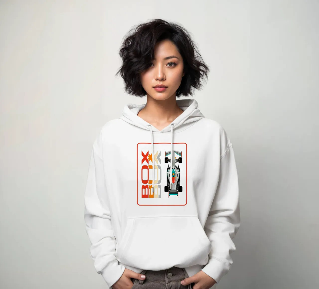 Box Box Box felpa con cappuccio da Mariel Toigo