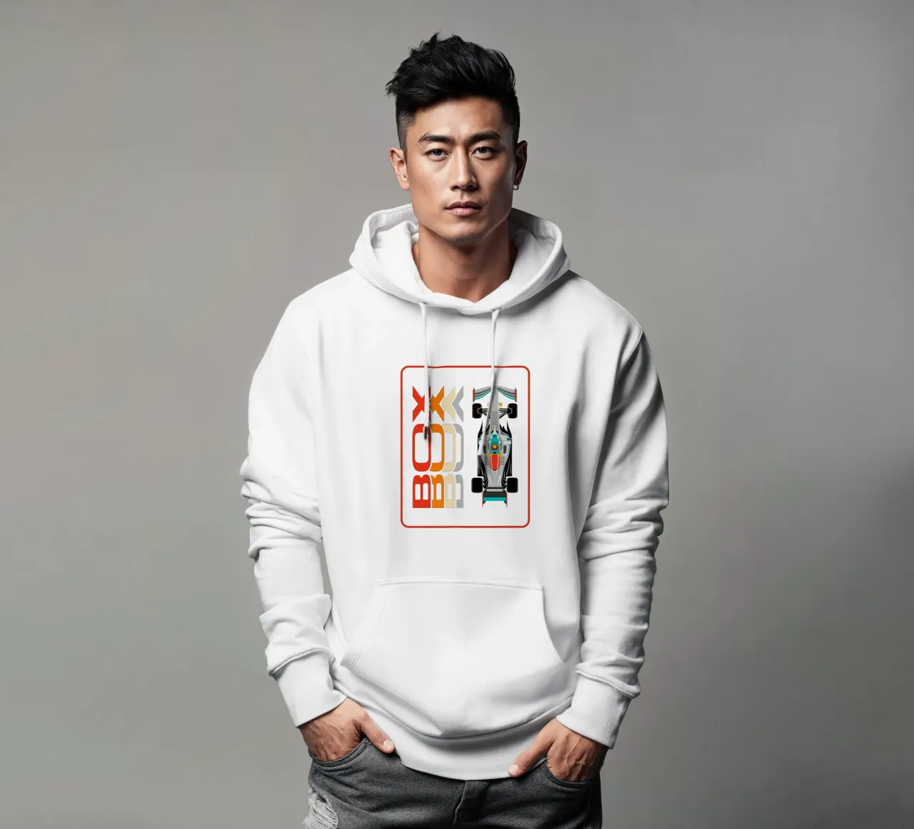 Box Box Box felpa con cappuccio da Mariel Toigo