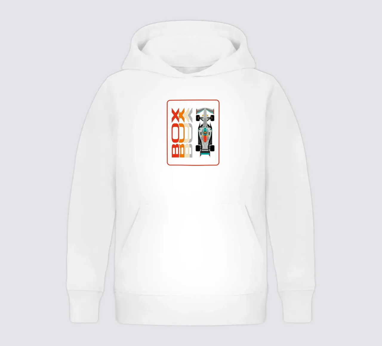 Box Box Box felpa bambino con cappuccio da Mariel Toigo