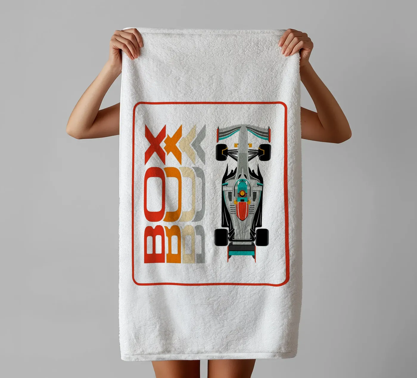 Box Box Box Handtuch von Mariel Toigo