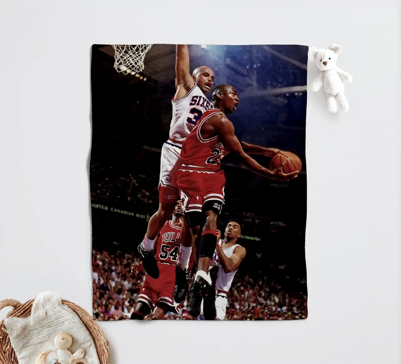 Jump And Poin fleece blanket by FAKE ARTWORK STORE