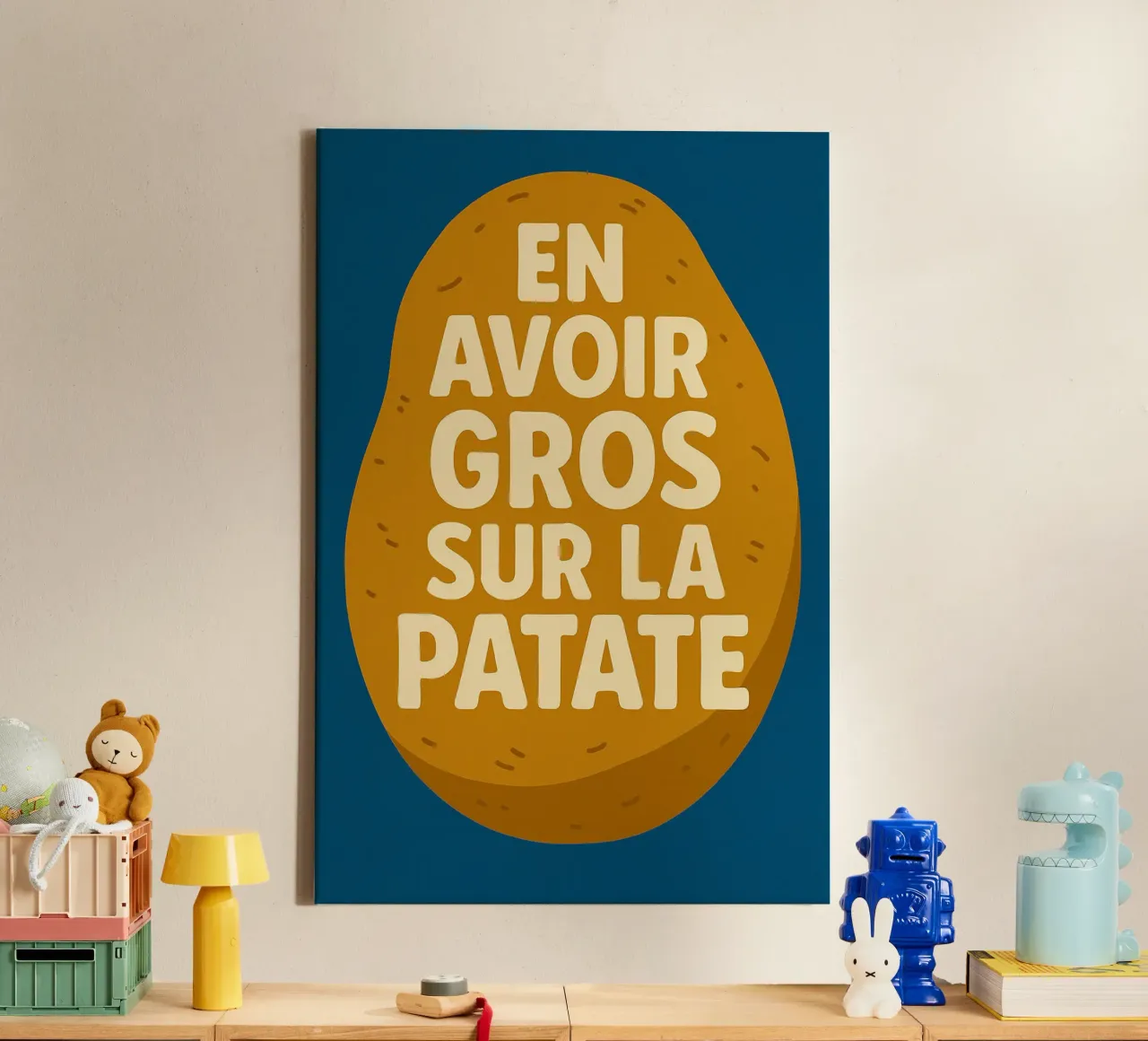 En gros sur la patate - The vegetable version of emotion canvas by Art Typo Essentiel