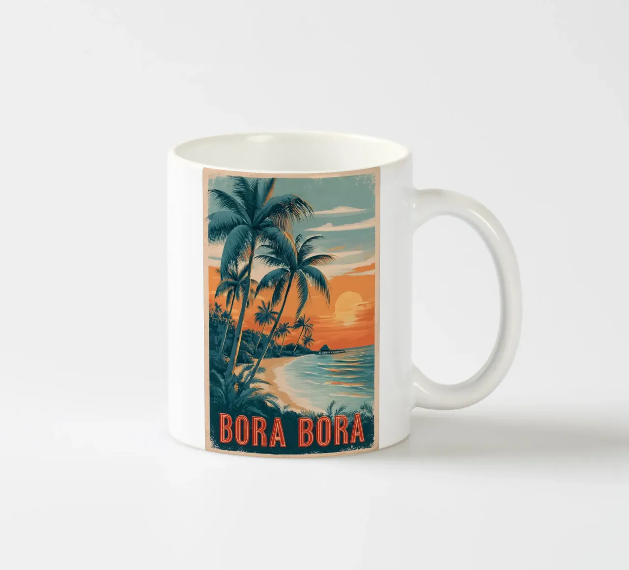 Bora Bora vintage Reiseposter tazza in ceramica da Vintage Travel Art