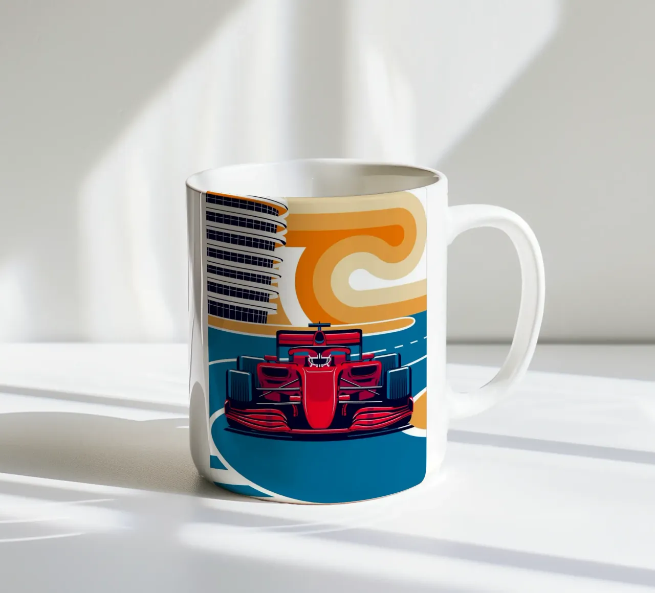 Auto da corsa rossa tazza in ceramica da Mariel Toigo
