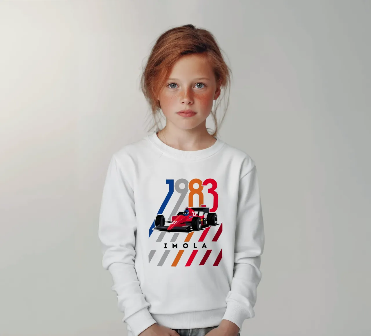 Auto da corsa Imola 1983 felpa bambino da Mariel Toigo
