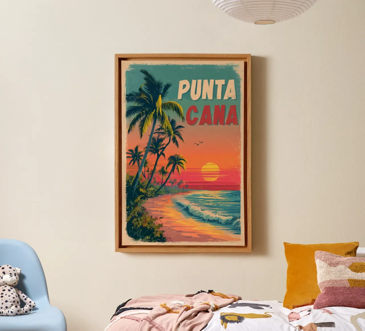Punta Cana vintage Reiseposter tela con Cornice a cassetta da Vintage Travel Art