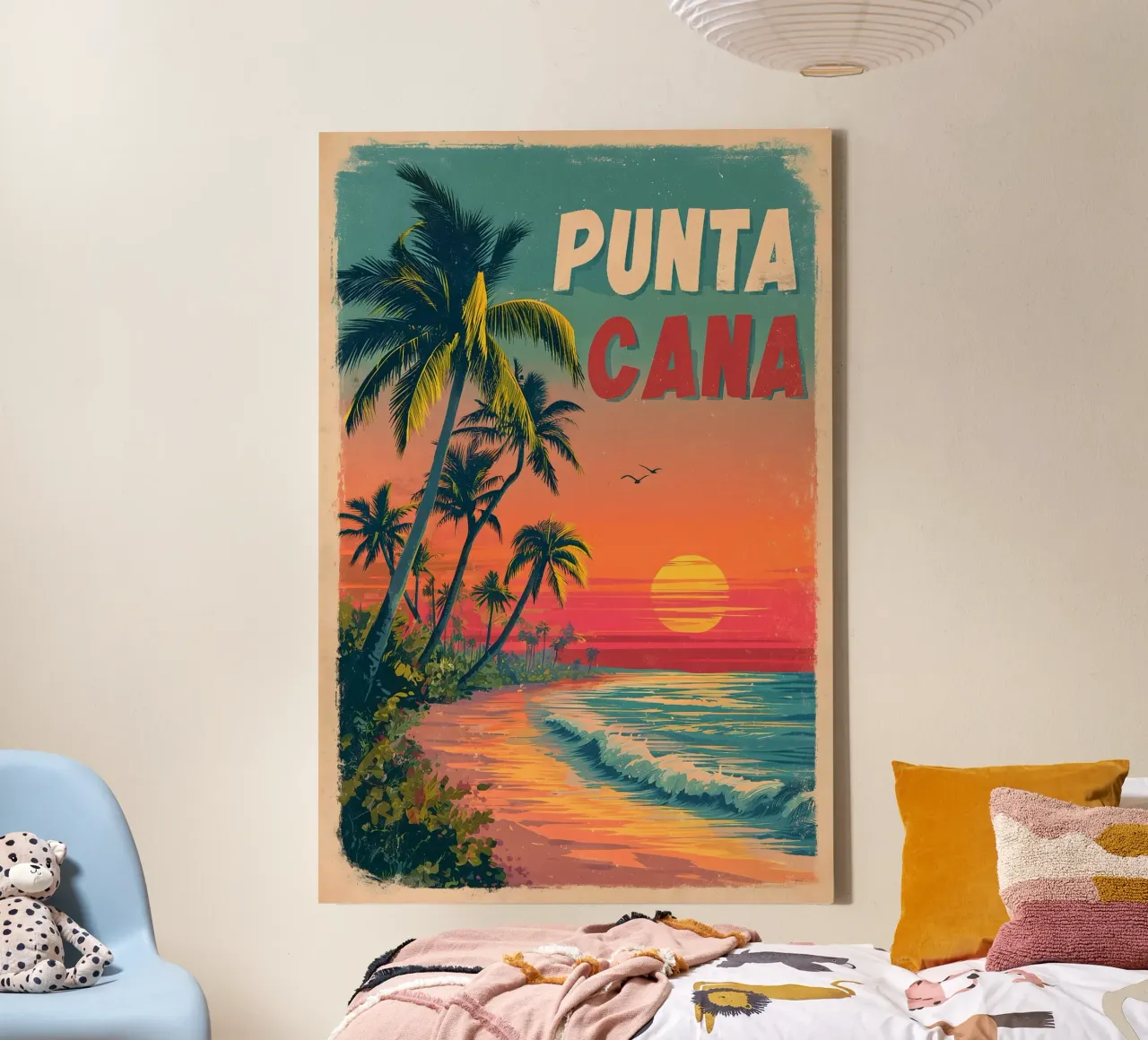 Punta Cana vintage Reiseposter tela con Cornice a cassetta da Vintage Travel Art