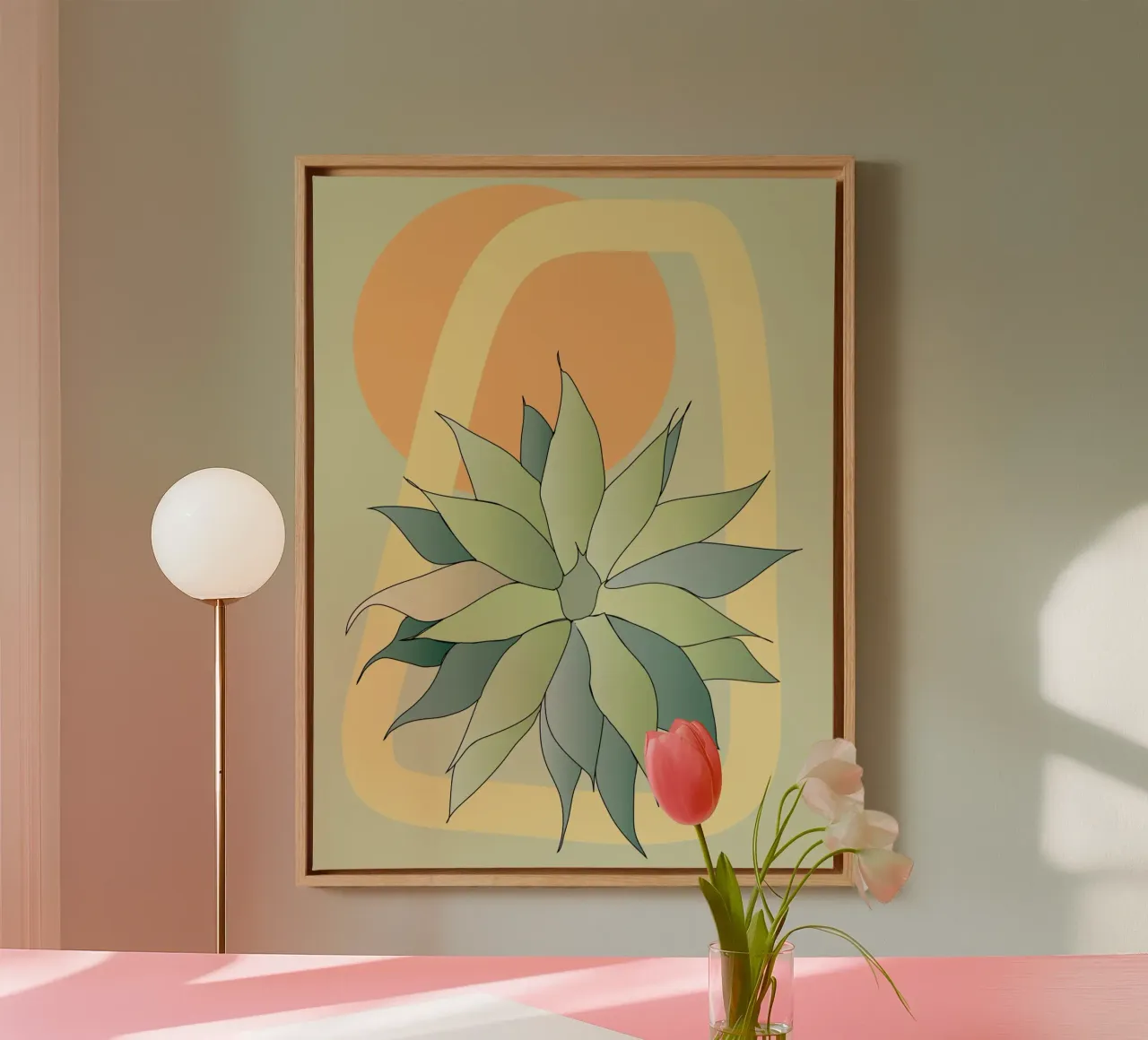 Eenzaam met zon canvas met Baklijst van LaylaOzHome