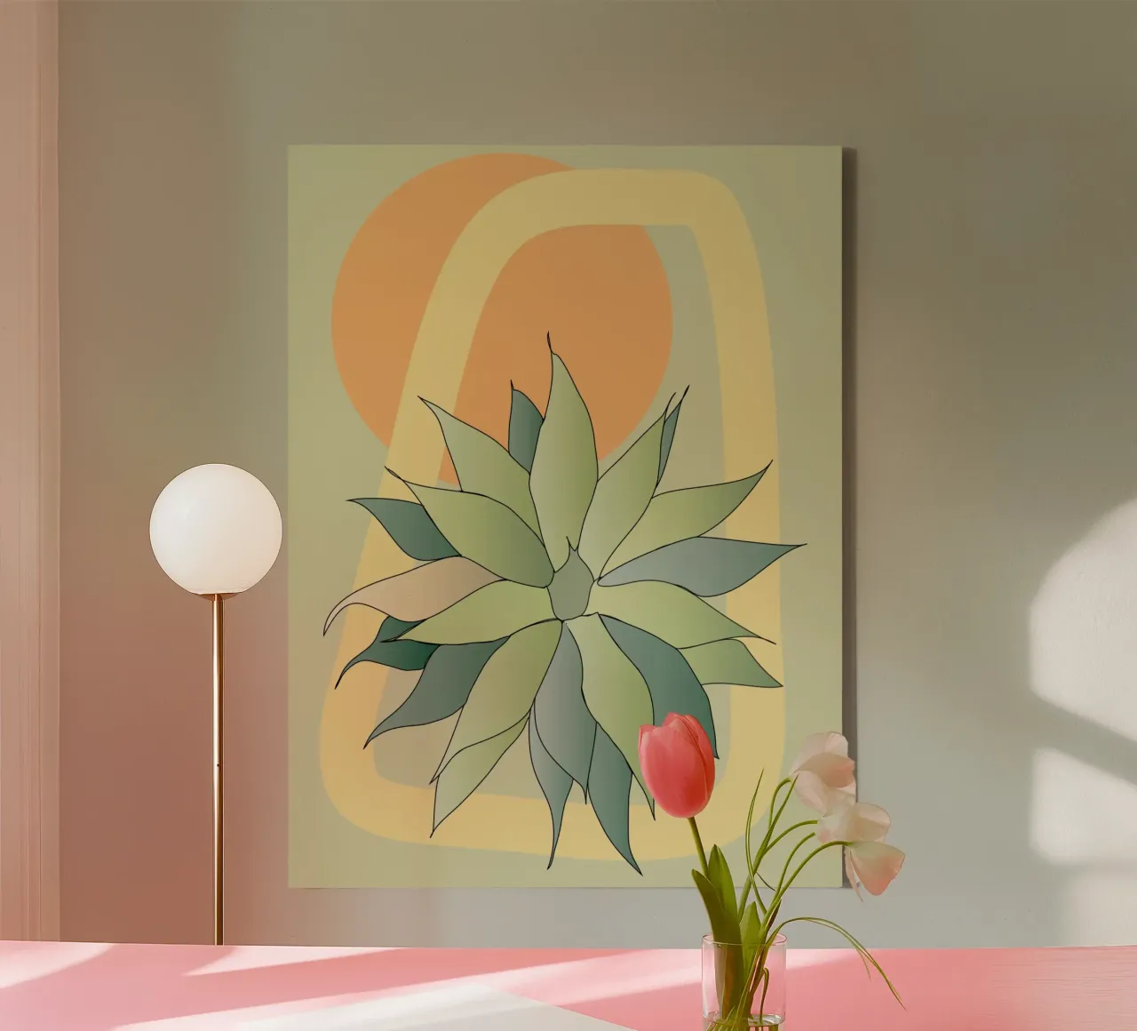 Eenzaam met zon canvas met Baklijst van LaylaOzHome