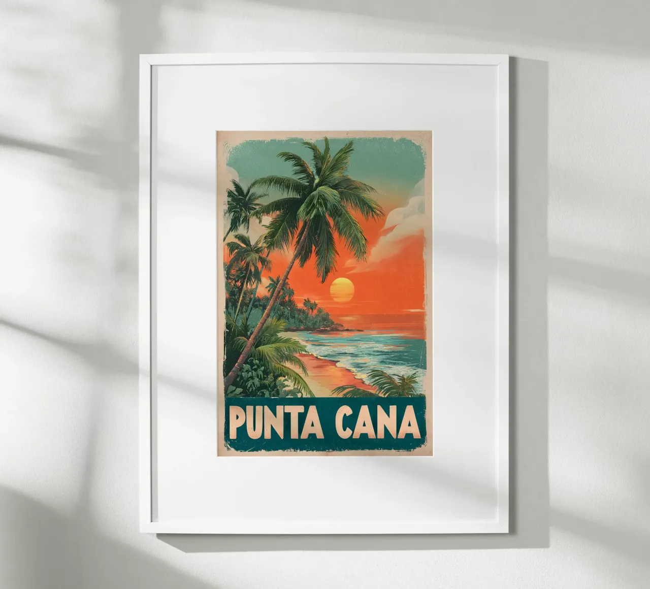 Punta Cana Vintage Reiseposter poster with aluminum frame by Vintage Travel Art