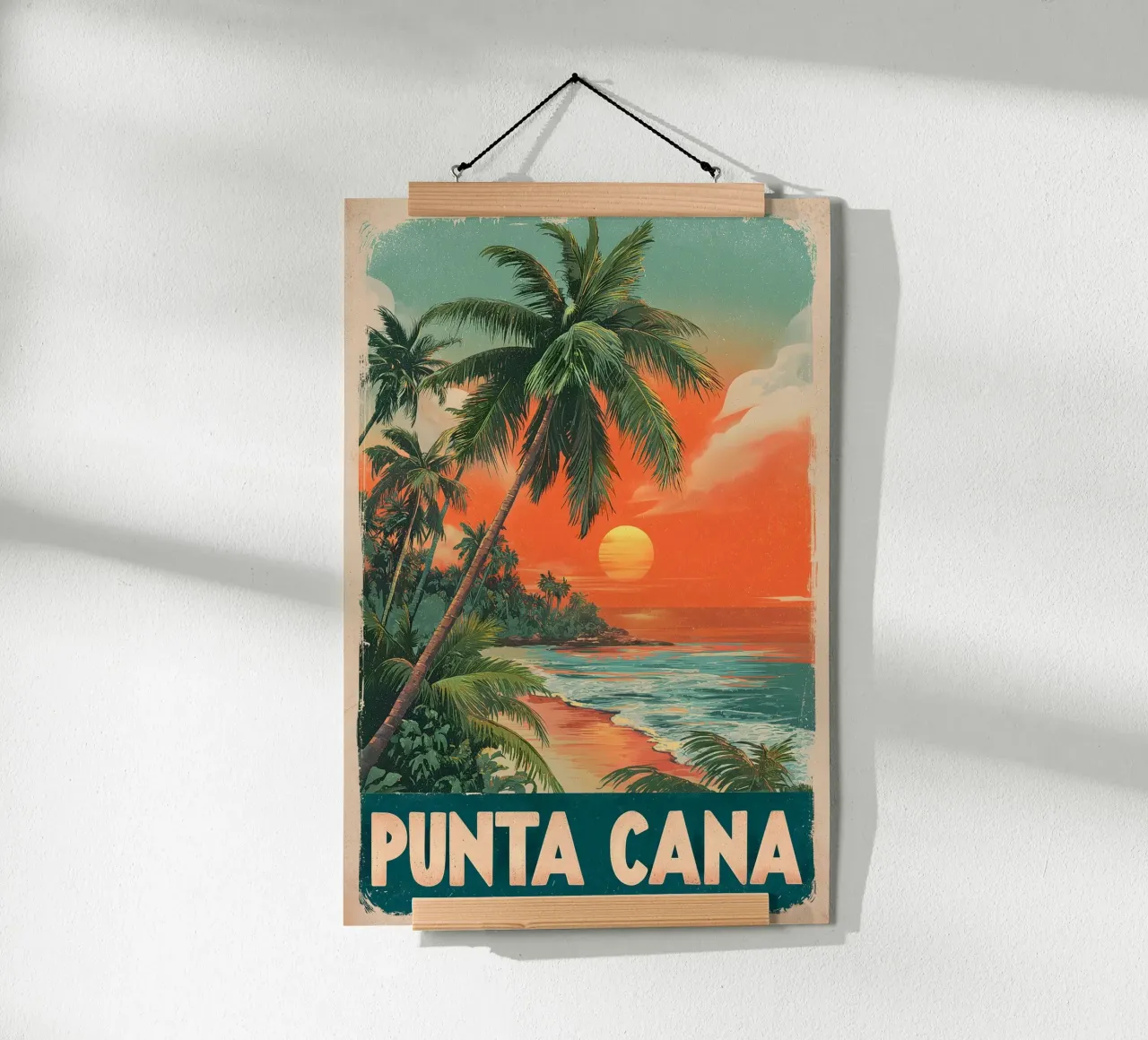 Punta Cana Vintage Reiseposter poster with aluminum frame by Vintage Travel Art