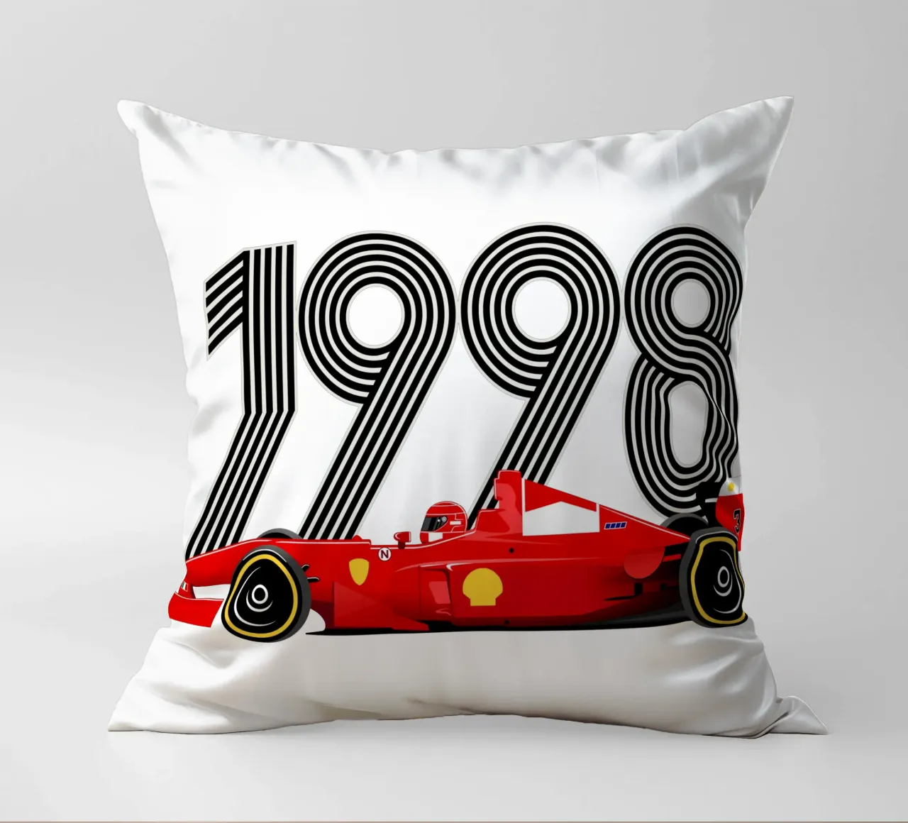 Schumi 1998 decorative cushion by Mariel Toigo