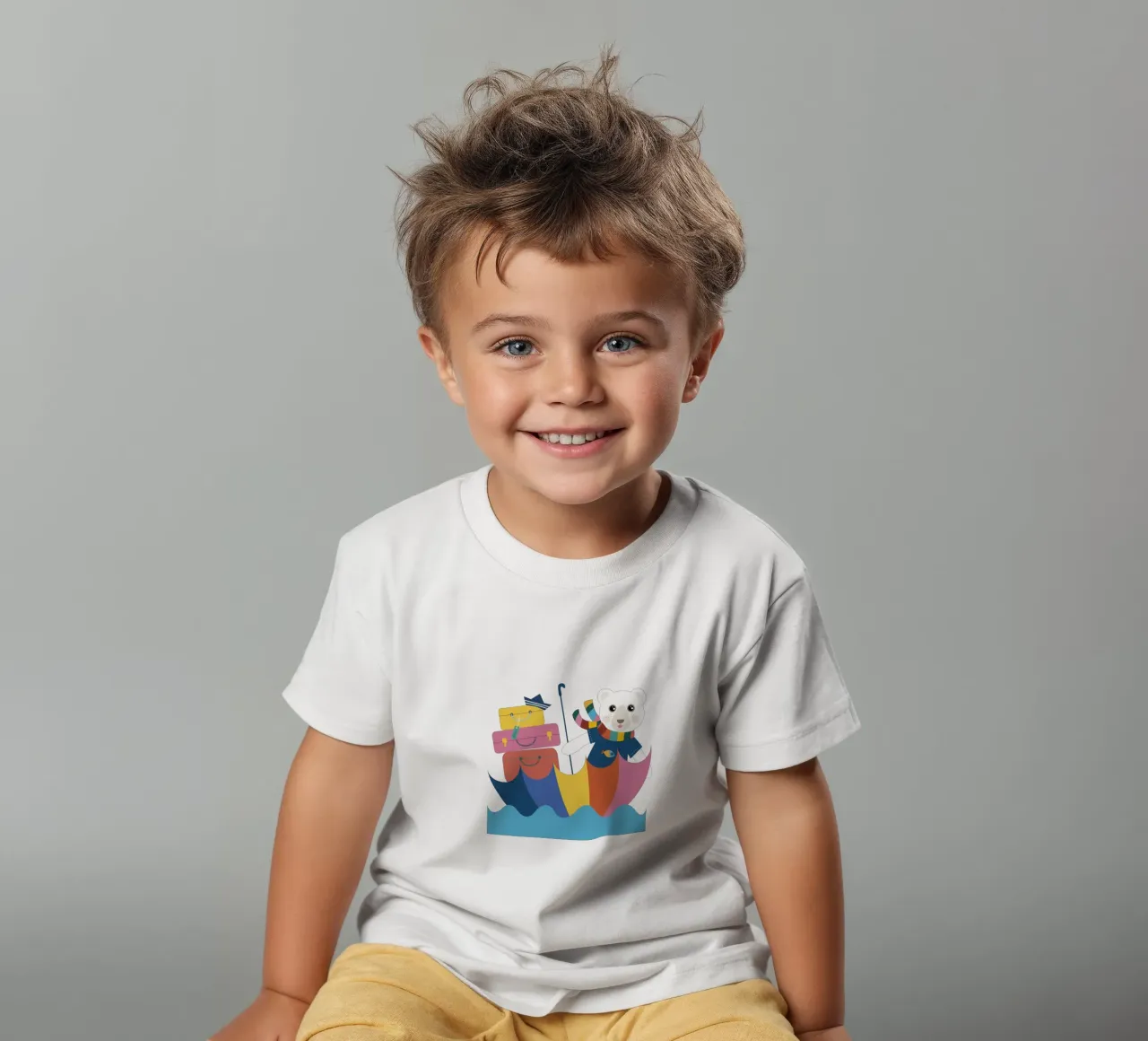 Adventures Ahoy: Bear on the Go! kids t-shirt by JaySan Studio