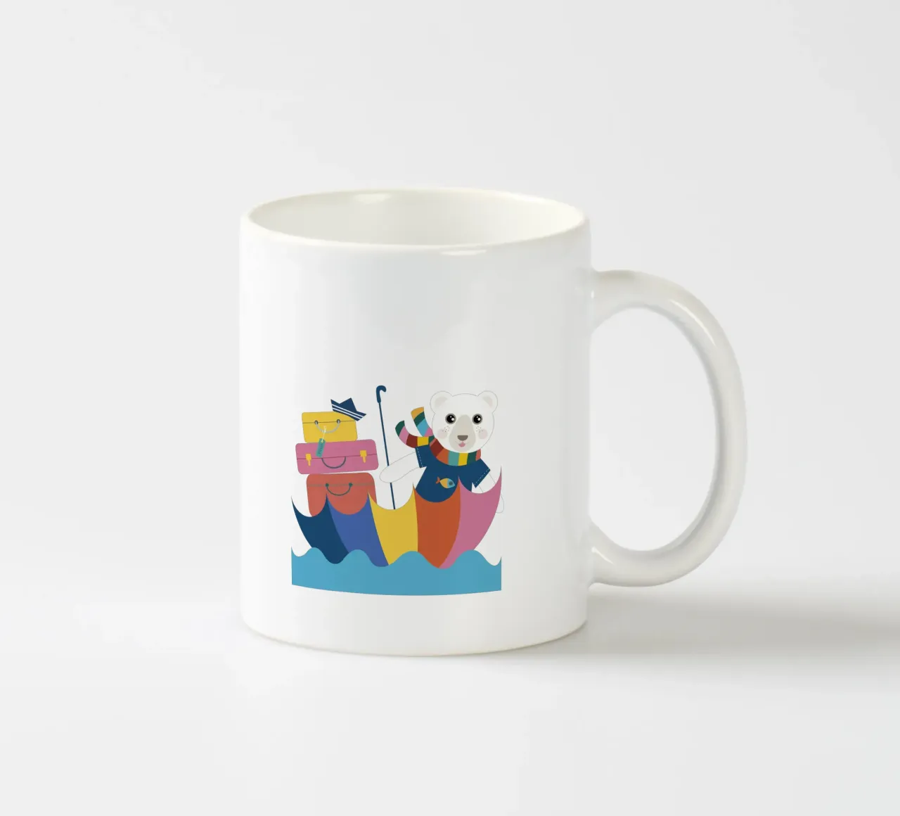 Avventure in arrivo: Orso in viaggio! tazza in ceramica da JaySan Studio