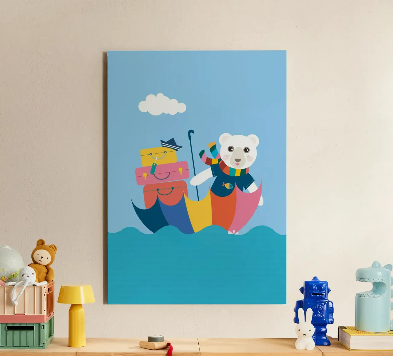 Avventure in arrivo: Orso in viaggio! alluminio dibond da JaySan Studio