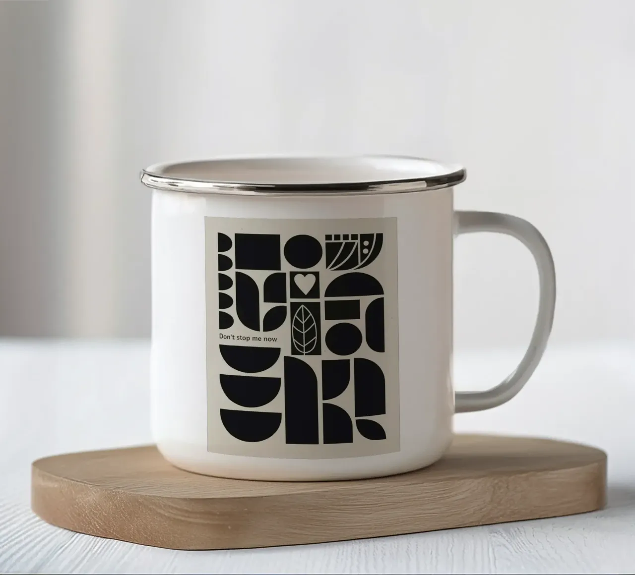 DON‘T STOP ME NOW tazza in smalto da 20 Farben