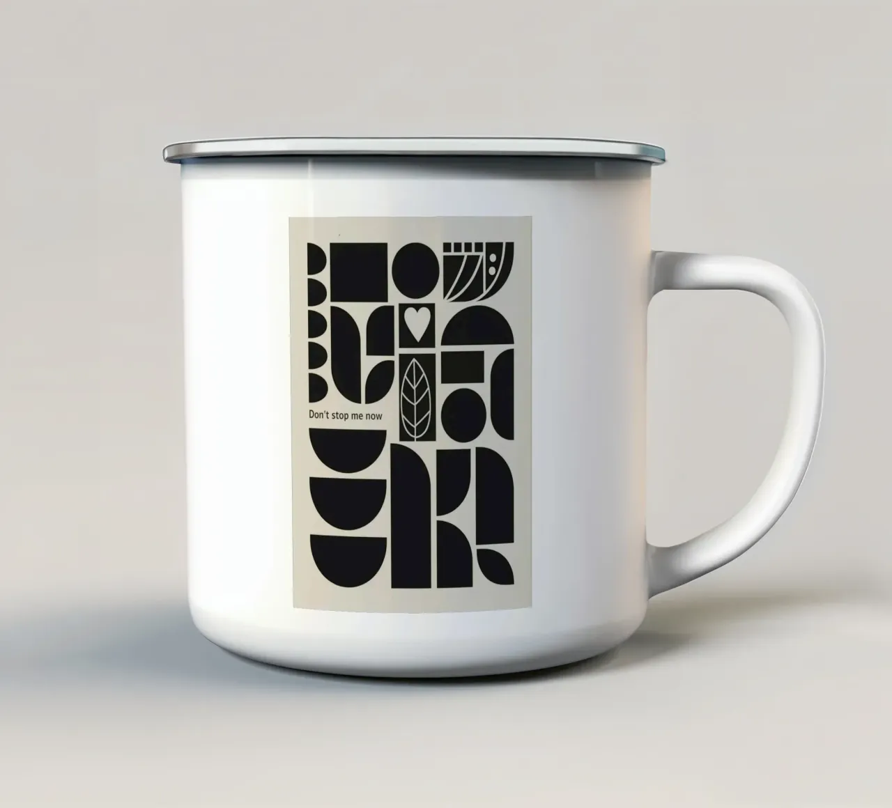 DON‘T STOP ME NOW tazza in smalto da 20 Farben