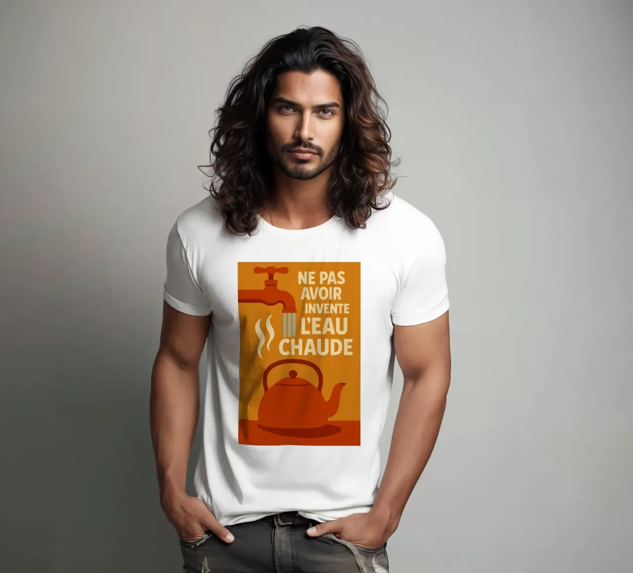 Non aver inventato l'acqua calda - Il poster retro che fa la differenza t-shirt da Art Typo Essentiel