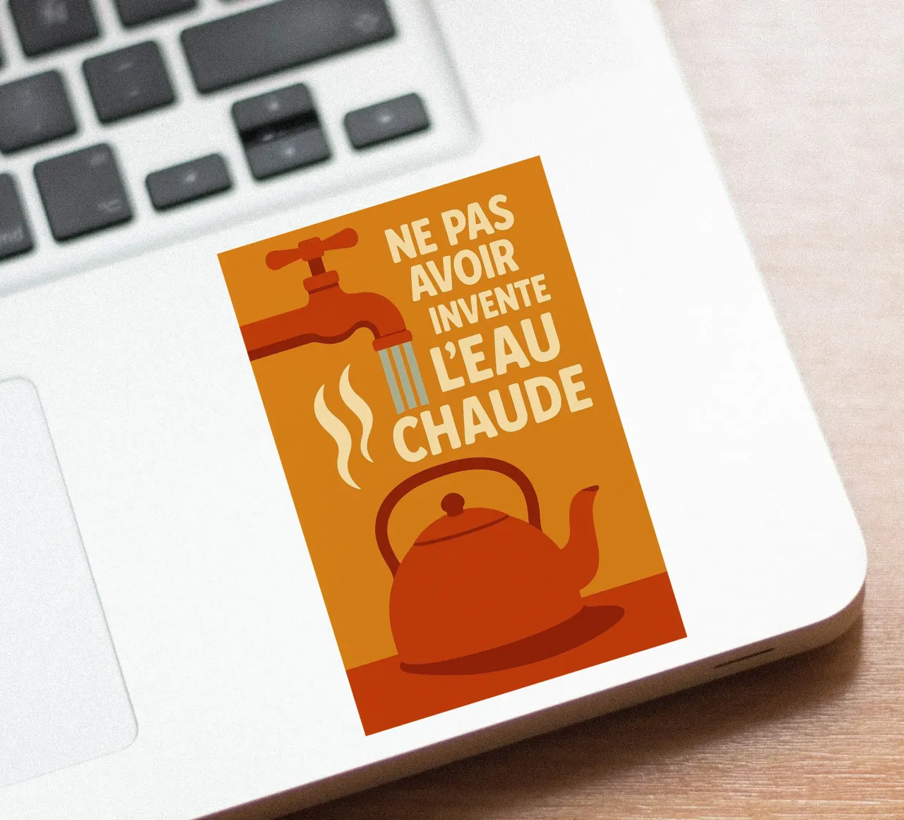 Not having invented hot water - The retro poster that makes a difference sticker by Art Typo Essentiel