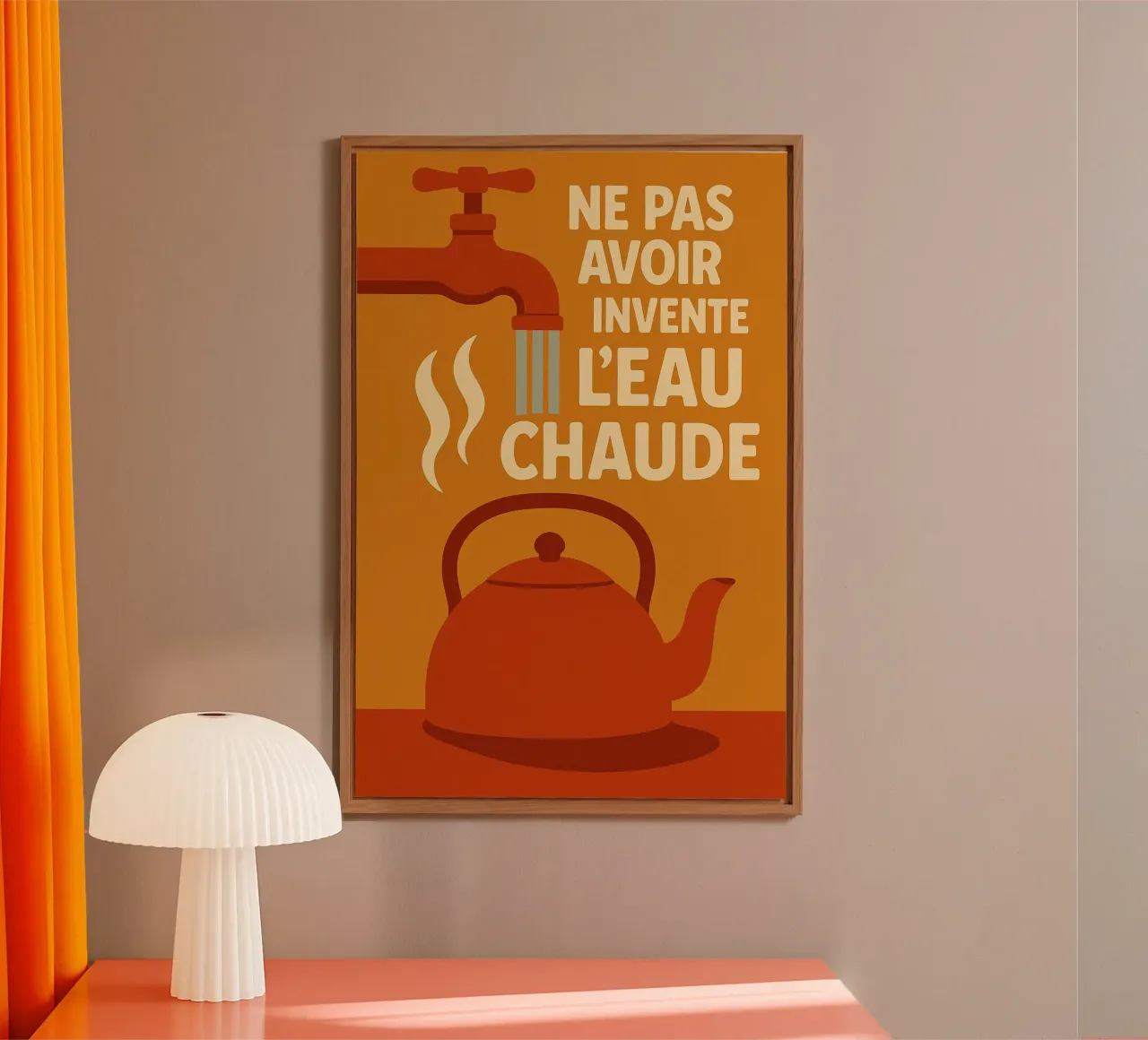 Non aver inventato l'acqua calda - Il poster retro che fa la differenza alluminio dibond da Art Typo Essentiel