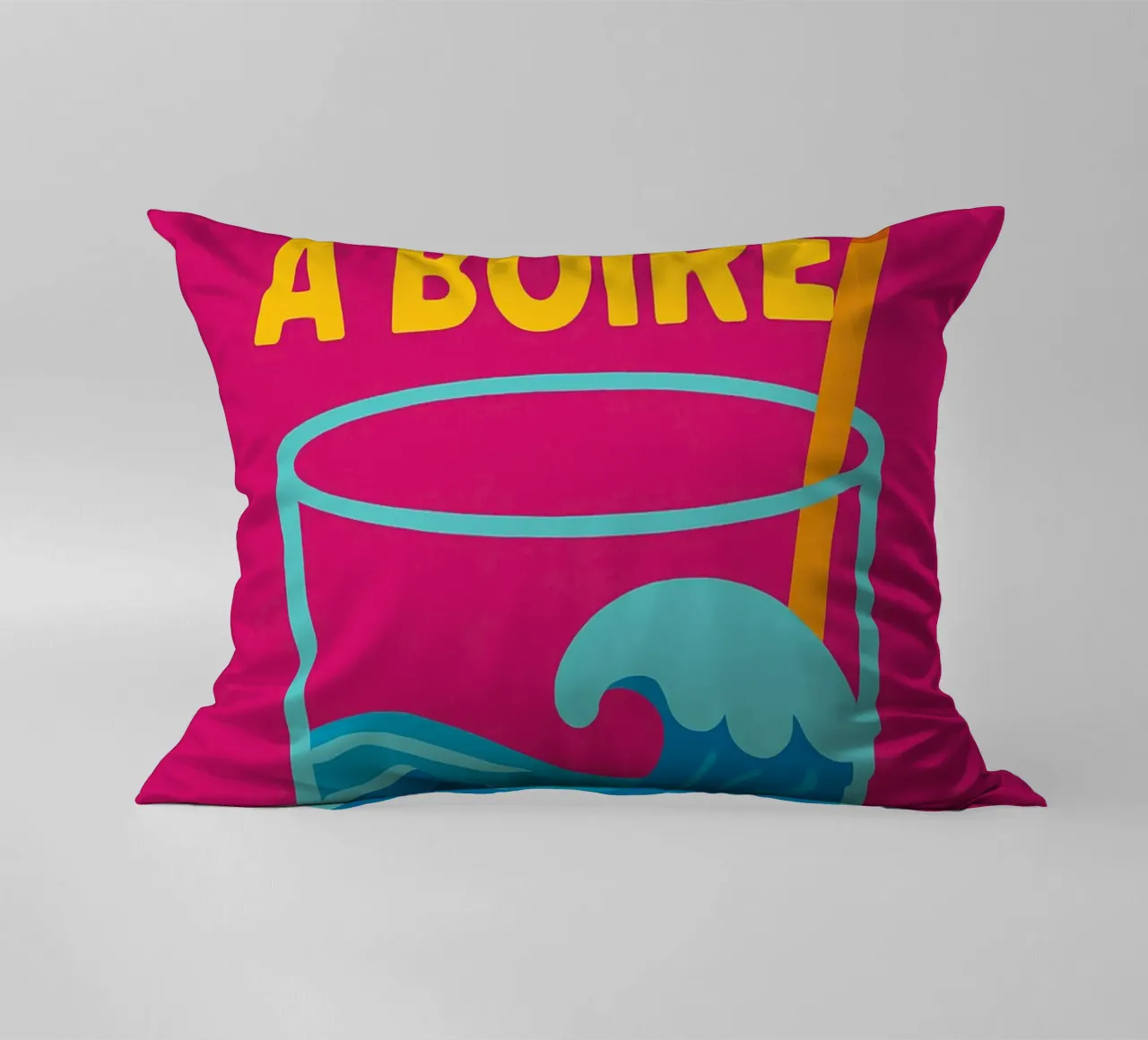 C'est pas la mer à boire - The punchy poster that puts t into perspective decorative cushion by Art Typo Essentiel