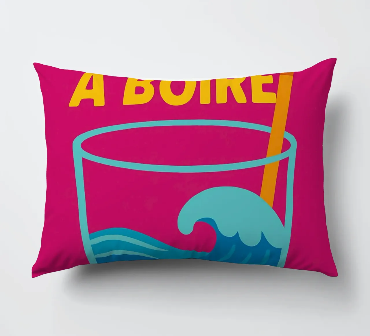 C'est pas la mer à boire - The punchy poster that puts t into perspective decorative cushion by Art Typo Essentiel
