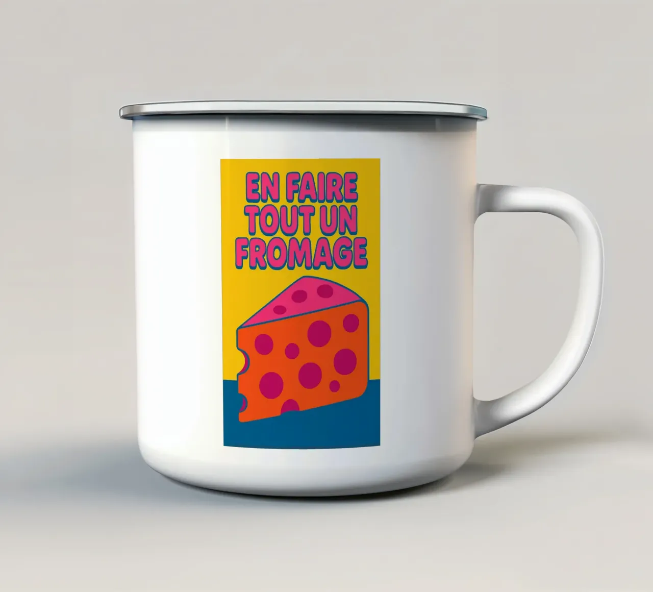 Fare un grande affare - Il manifesto pop tazza in smalto da Art Typo Essentiel
