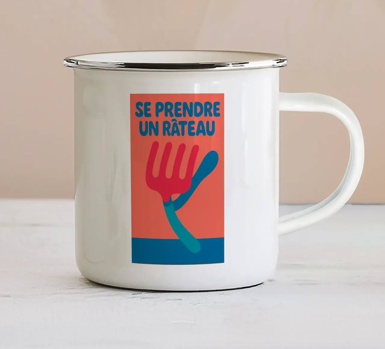 Catturare un rake - Il manifesto che lo minimizza tazza in smalto da Art Typo Essentiel