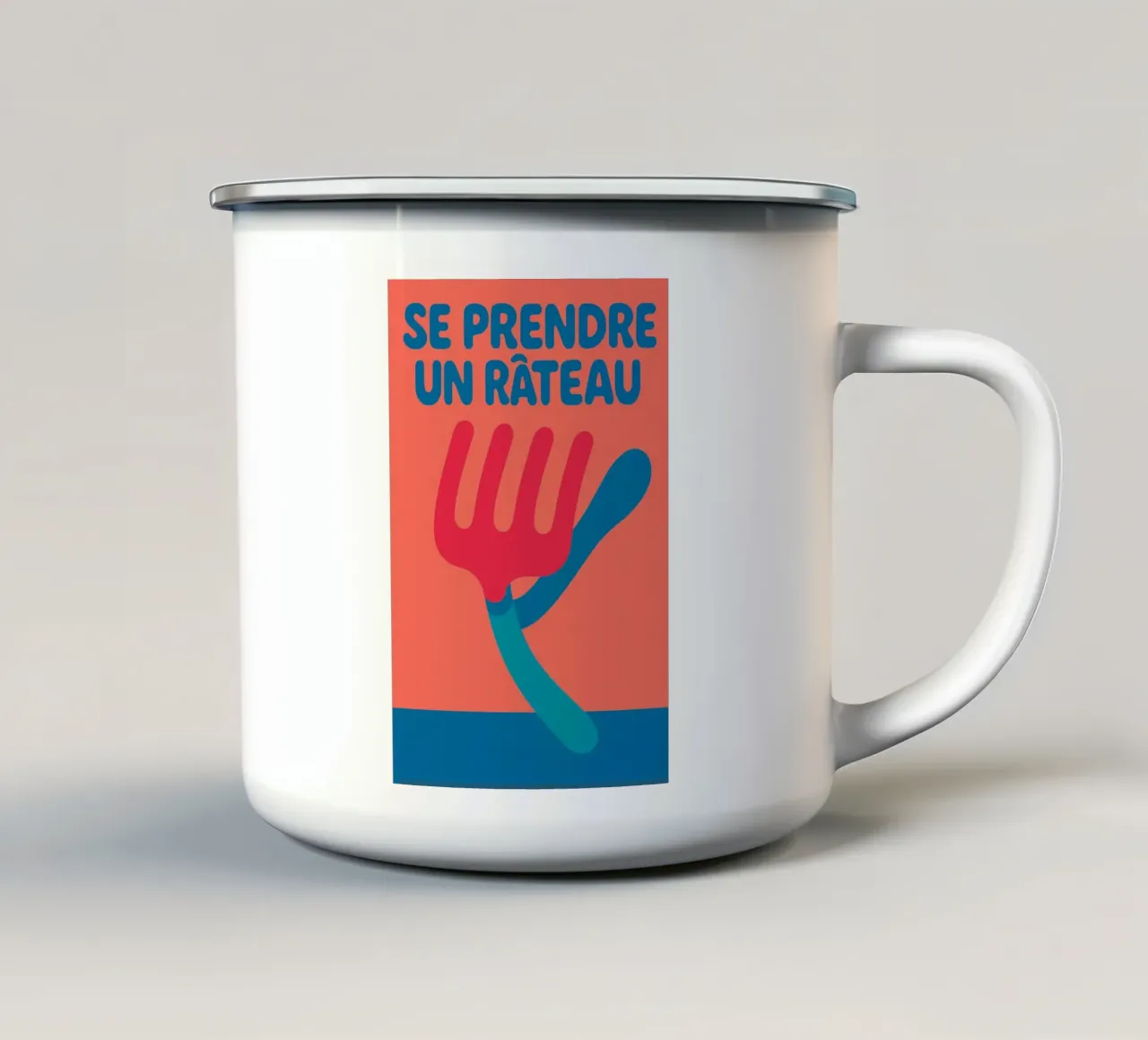 Catturare un rake - Il manifesto che lo minimizza tazza in smalto da Art Typo Essentiel