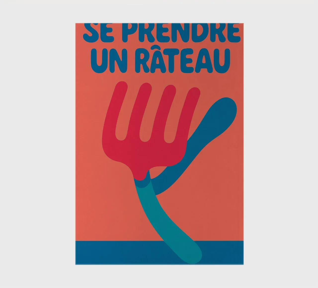 Catching a rake - The poster that plays it down notebook by Art Typo Essentiel
