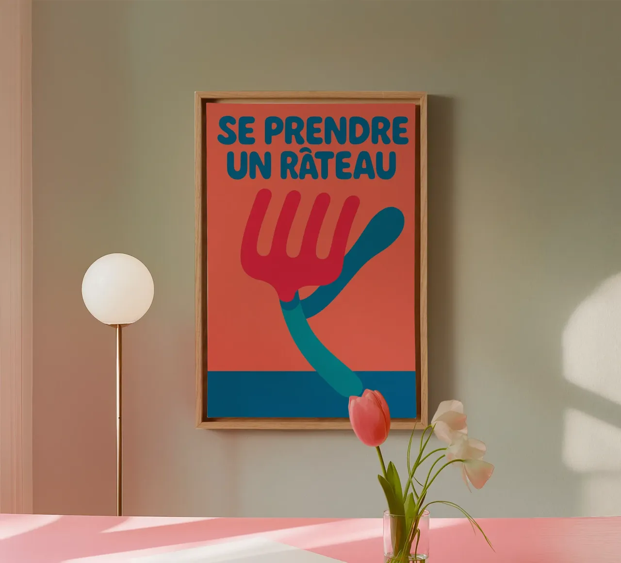Catturare un rake - Il manifesto che lo minimizza tela con Cornice a cassetta da Art Typo Essentiel