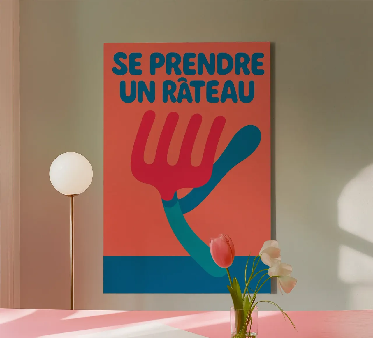 Catturare un rake - Il manifesto che lo minimizza tela con Cornice a cassetta da Art Typo Essentiel