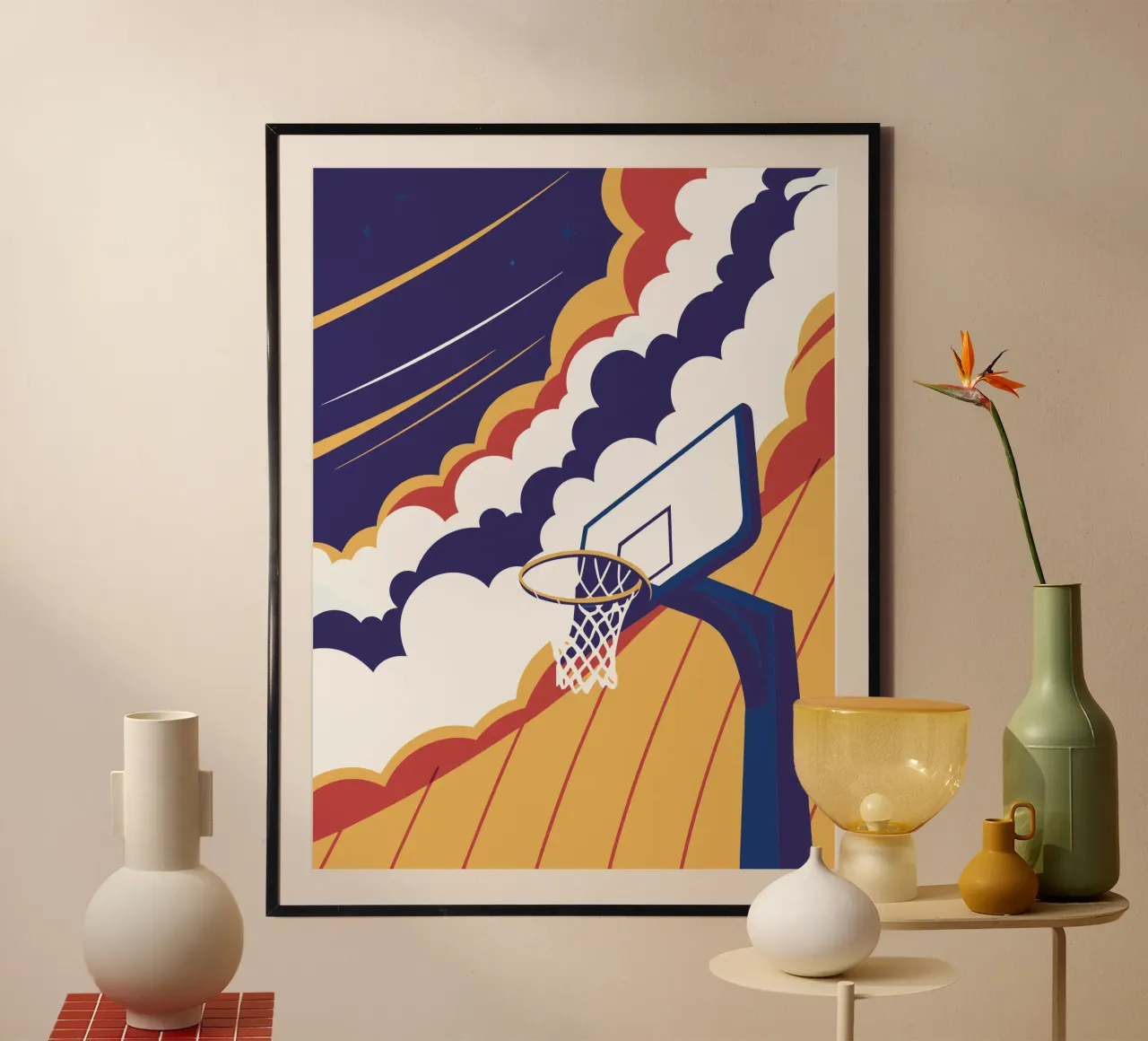 Campo da basket poster con telaio in alluminio da STORE PRESENCE